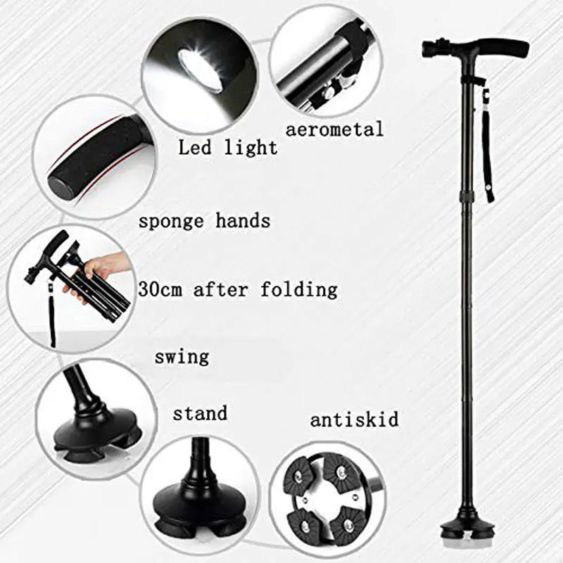 High Quality Walking Stick With LED Light -
